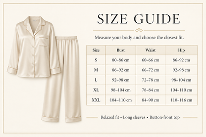 COCOSILK Silk Pajamas Size Guide