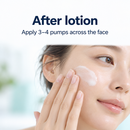 Apply Curél facial milk after lotion