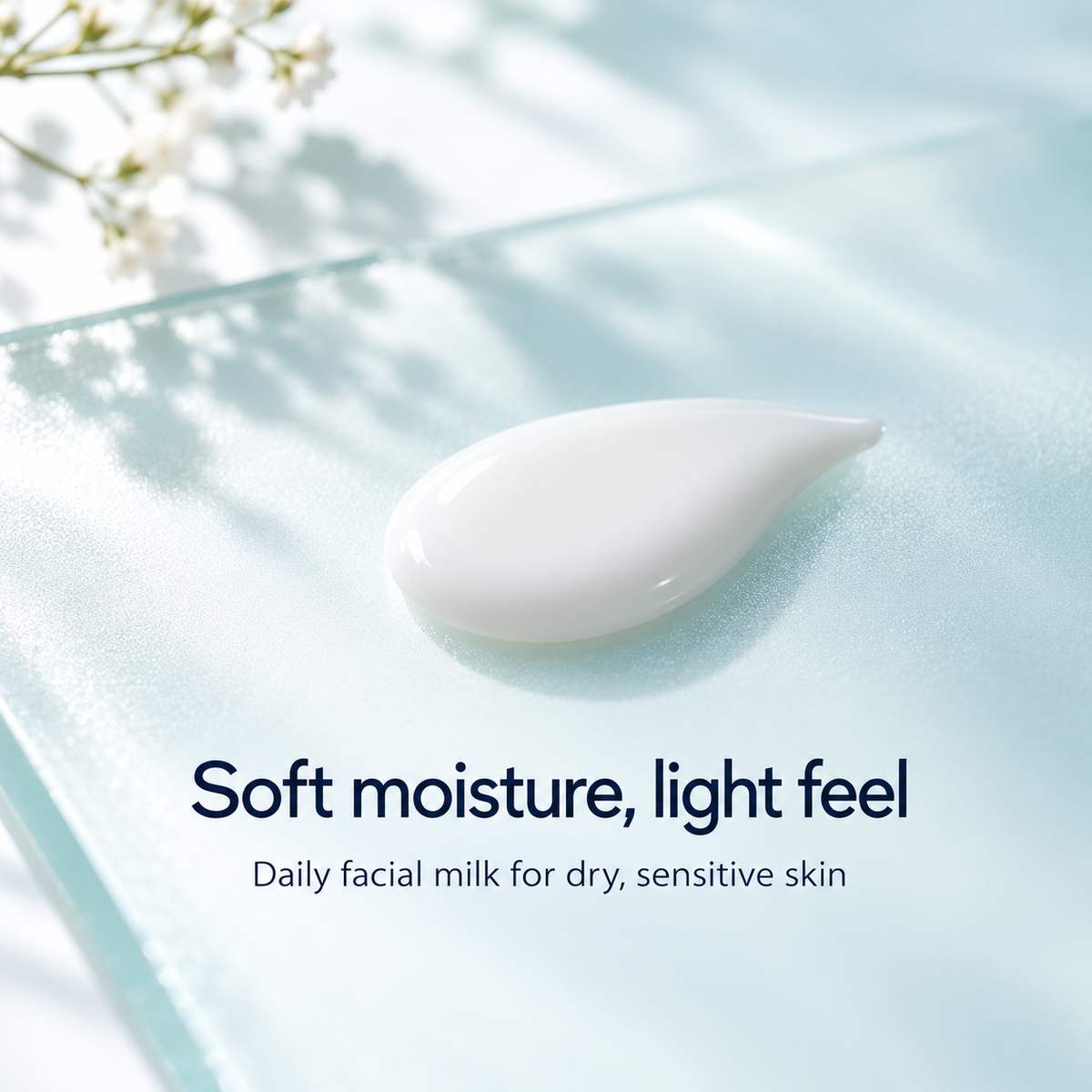 Soft moisture light feel feature for facial milk