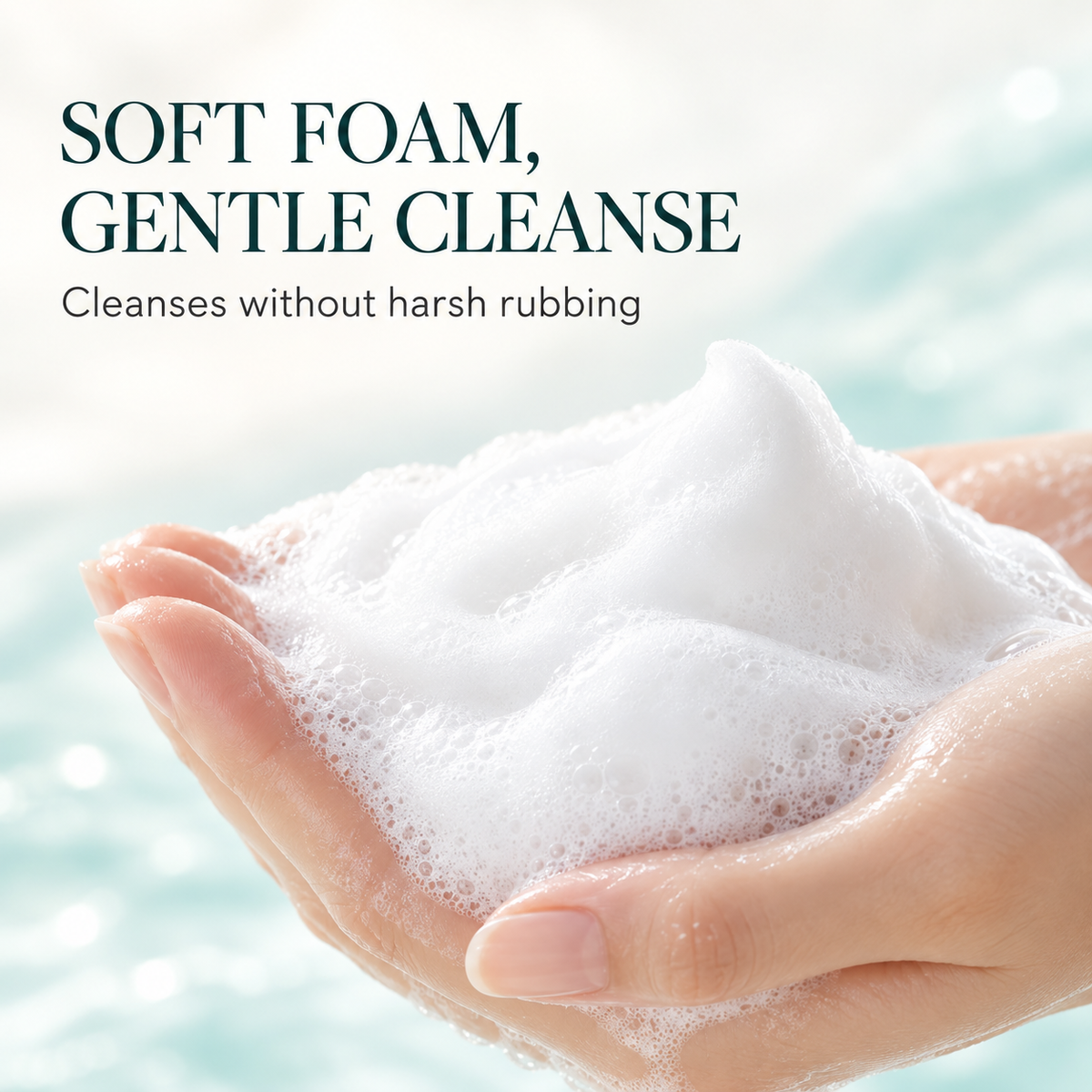 Soft foam gentle cleanse feature