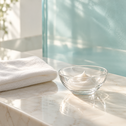Quiet skincare ritual concept