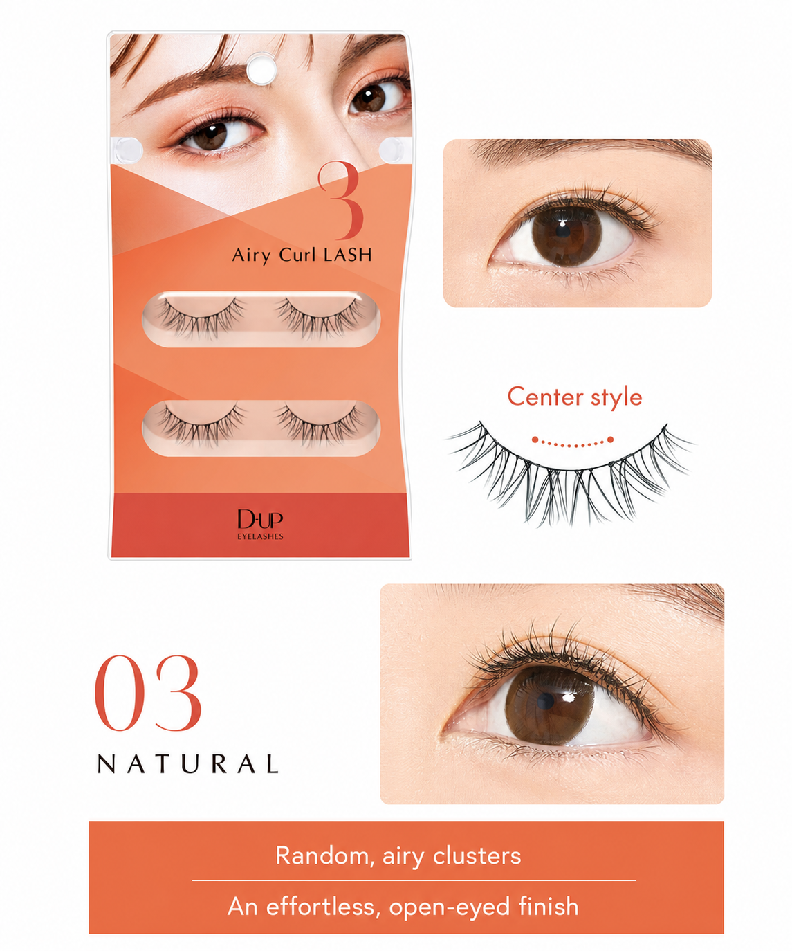 D-UP Airy Curl LASH 03 Natural English feature