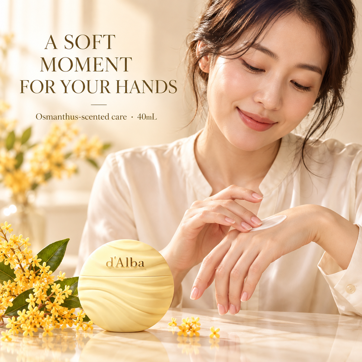 d'Alba Objet Hand Cream Osmanthus 40mL — 02-lifestyle
