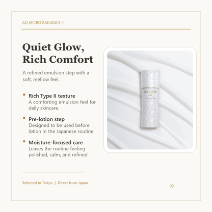 DECORTE AQ Emulsion II silk benefits image
