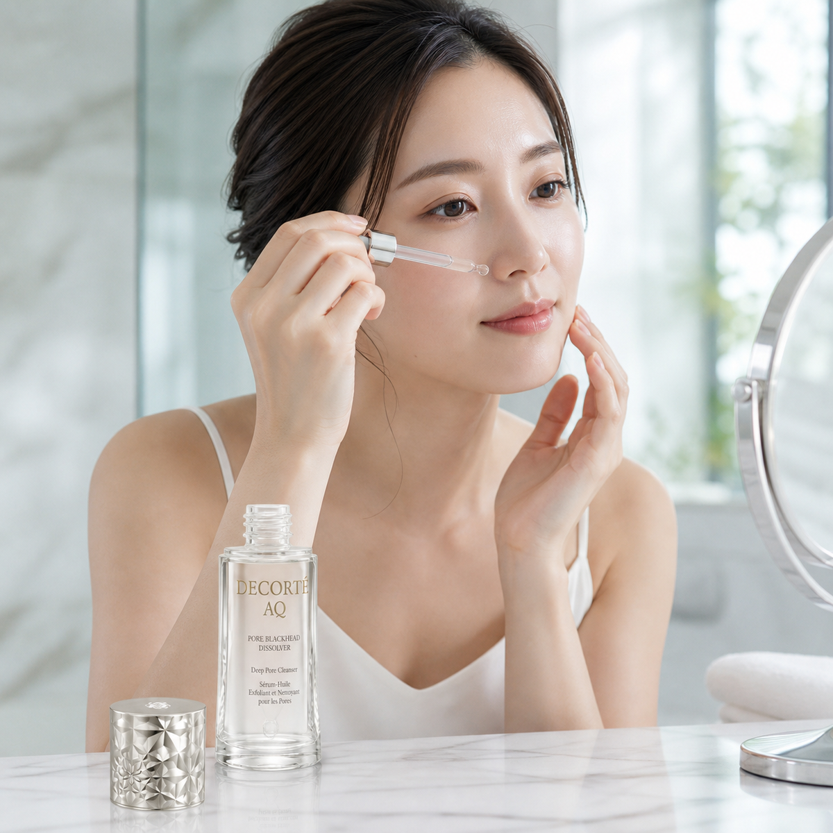 DECORTÉ AQ Pore Blackhead Dissolver lifestyle use
