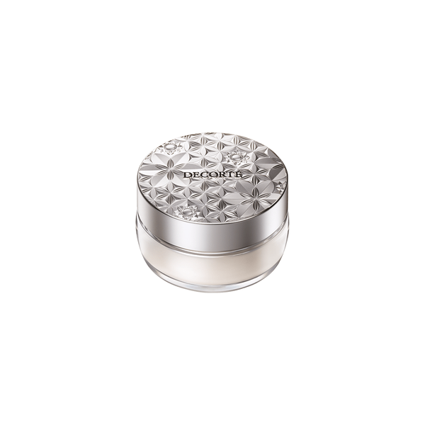 DECORTE Loose Powder 20g silver jar on white background