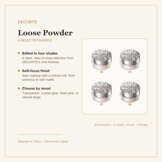 DECORTE Loose Powder four selected shades airy layout