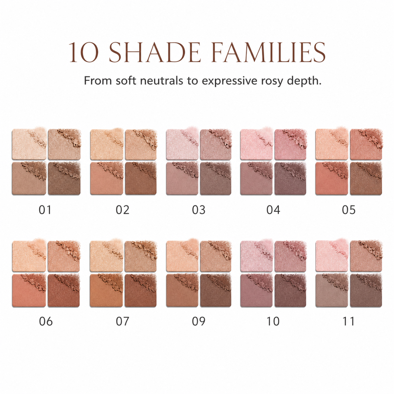DECORTÉ Skin Shadow Designing Palette – 10 shade families
