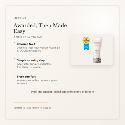 DECORTE UV Comfort Tone-Up CC @cosme award and daily routine