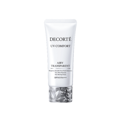 Decorte UV Comfort Airy Transparent SPF45 PA+++ 30mL on white background