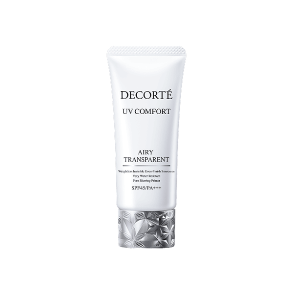 Decorte UV Comfort Airy Transparent SPF45 PA+++ 30mL on white background