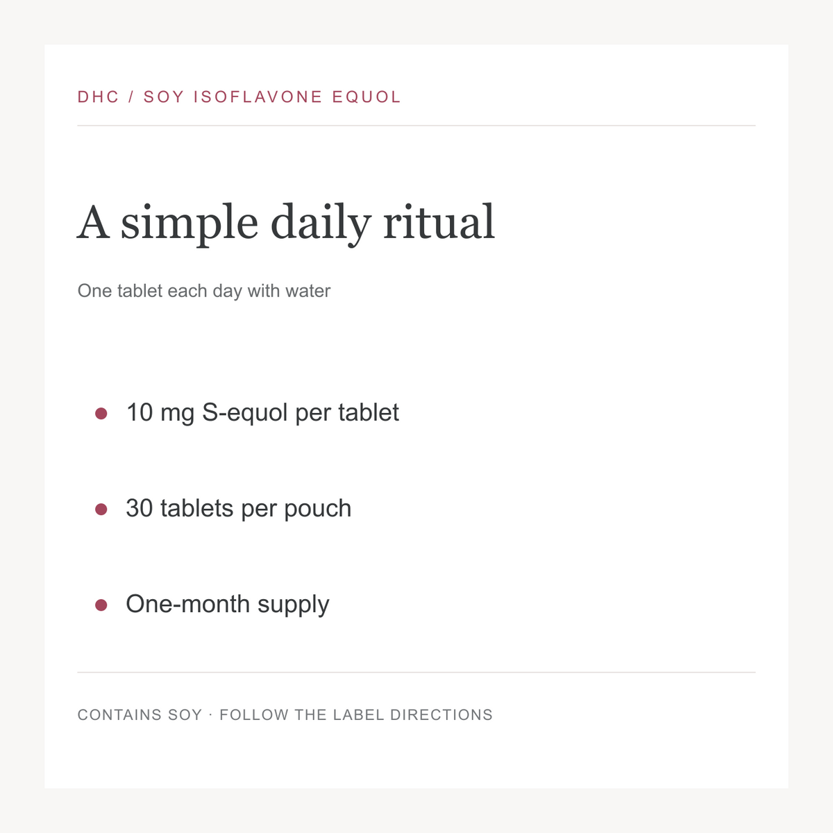 DHC Equol 10 mg S-equol per tablet and 30-day supply