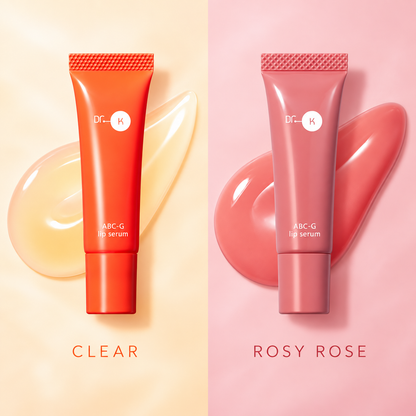 Dr.K ABC-G Lip Serum Clear and Rosy Rose color comparison