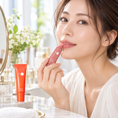 Woman applying Dr.K ABC-G Rosy Rose Lip Serum