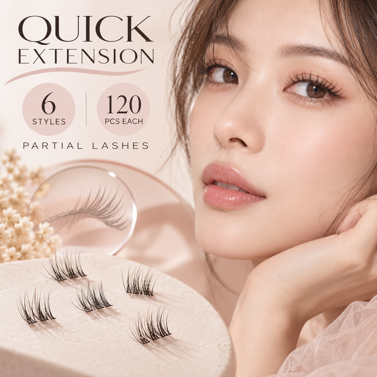 D-UP Quick Extension partial lashes feature
