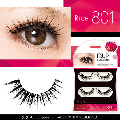 Pacote de cílios postiços D-UP RICH 801 de dois pares