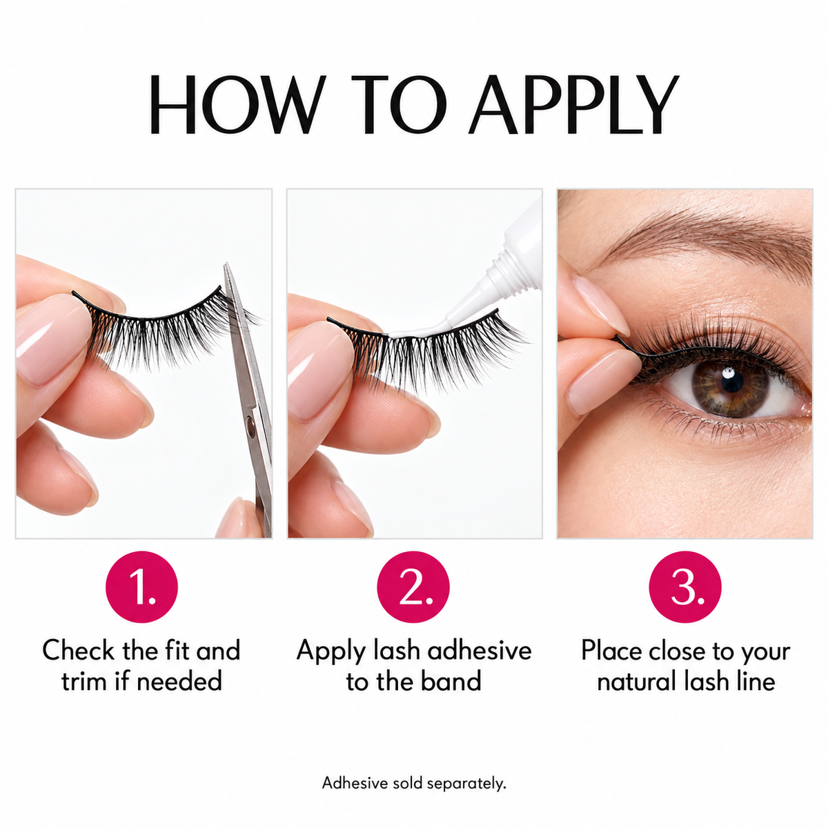 English how-to-apply guide for strip lashes