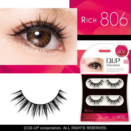 Pacote de cílios postiços de dois pares D-UP RICH 806
