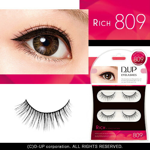 Pacote de cílios postiços de dois pares D-UP RICH 809