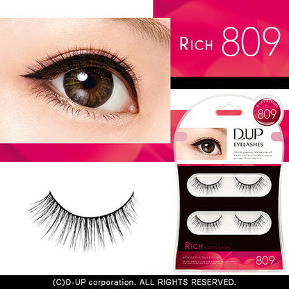 Pacote de cílios postiços de dois pares D-UP RICH 809