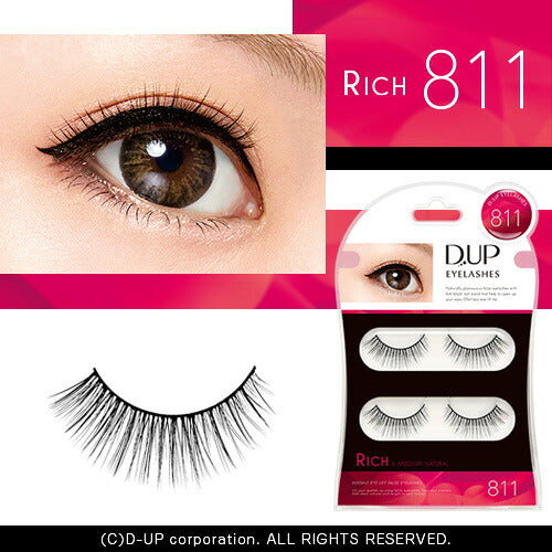 Pacote de cílios postiços de dois pares D-UP RICH 811