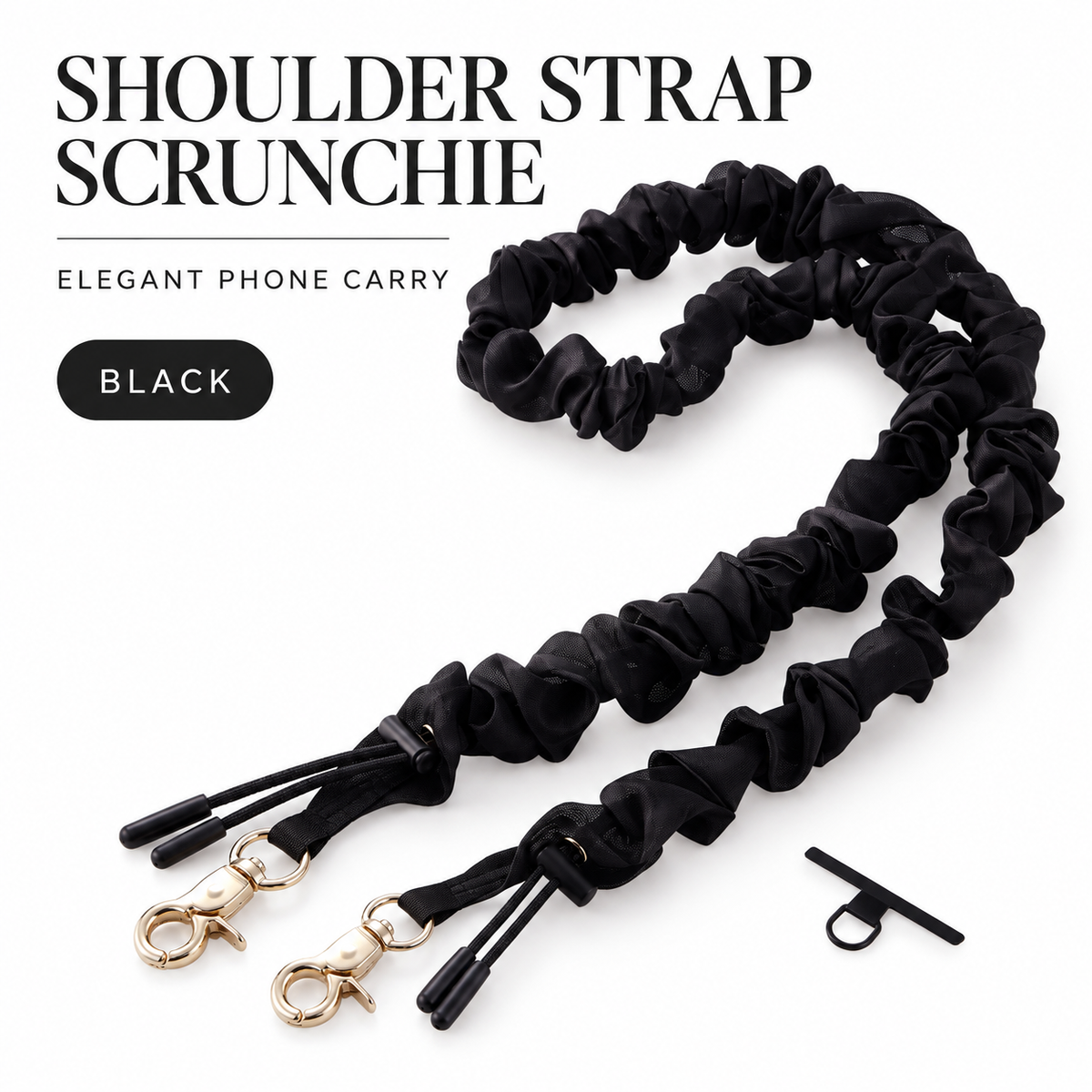 Elecom scrunchie shoulder strap, black