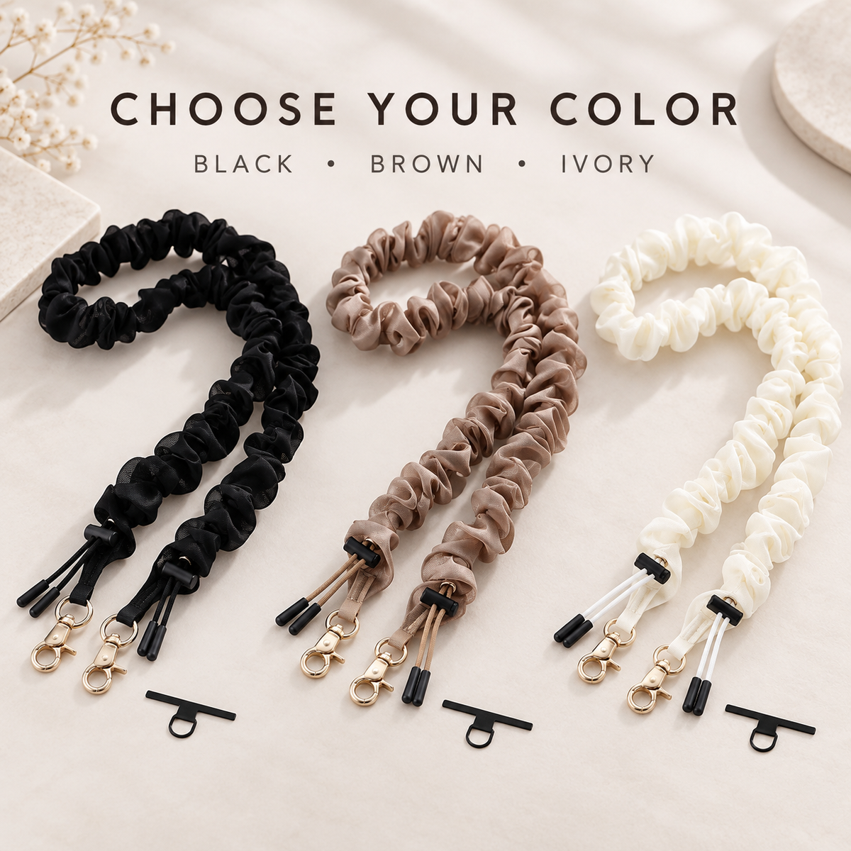 Elecom shoulder strap black brown ivory colors