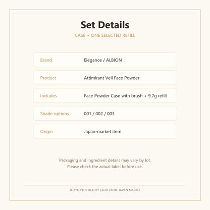 Elegance Attimirant Veil case and refill set details