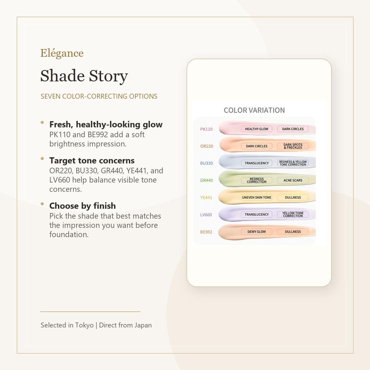 Elégance Modeling Color Base UV shade story and color variation image