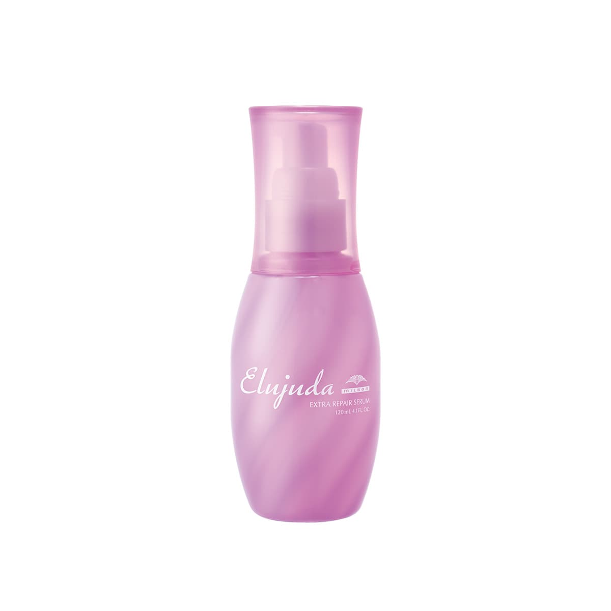 Milbon Elujuda Extra Repair Serum 120mL pink bottle on white