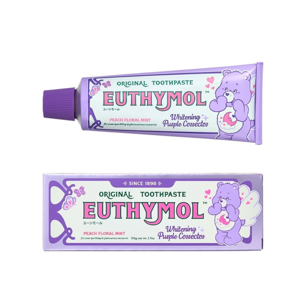 EUTHYMOL White Purple Toothpaste Care Bears 106g on white background