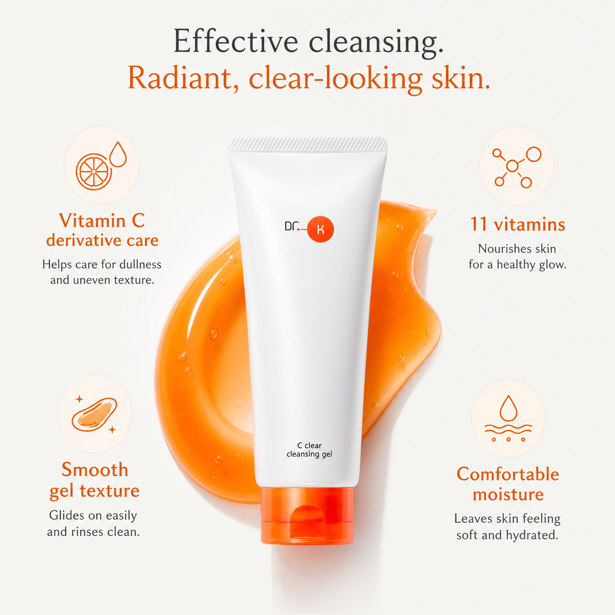 Dr.K C Clear Cleansing Gel vitamin C and 11 vitamins