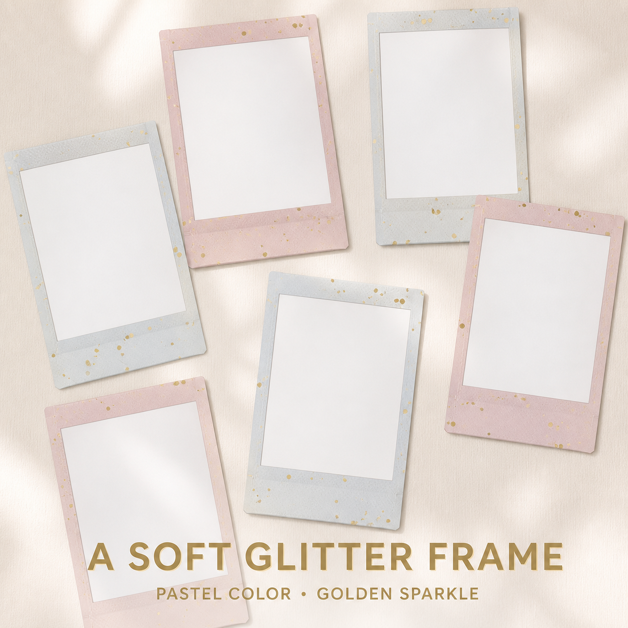 Soft Glitter pastel instant film frame