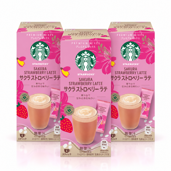 Starbucks Premium Mix Sakura Strawberry Latte – 3 Boxes (12 Sticks)