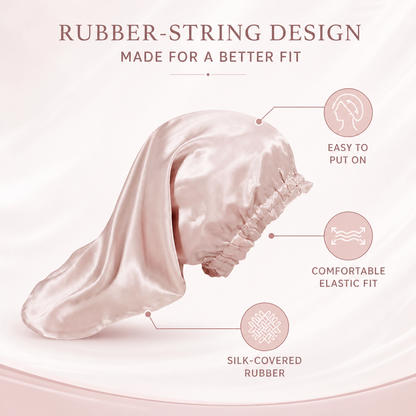 COCOSILK silk hair care cap rubber string design