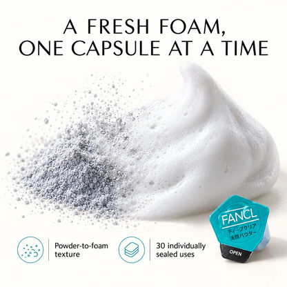 Powder to foam texture and individually sealed capsules