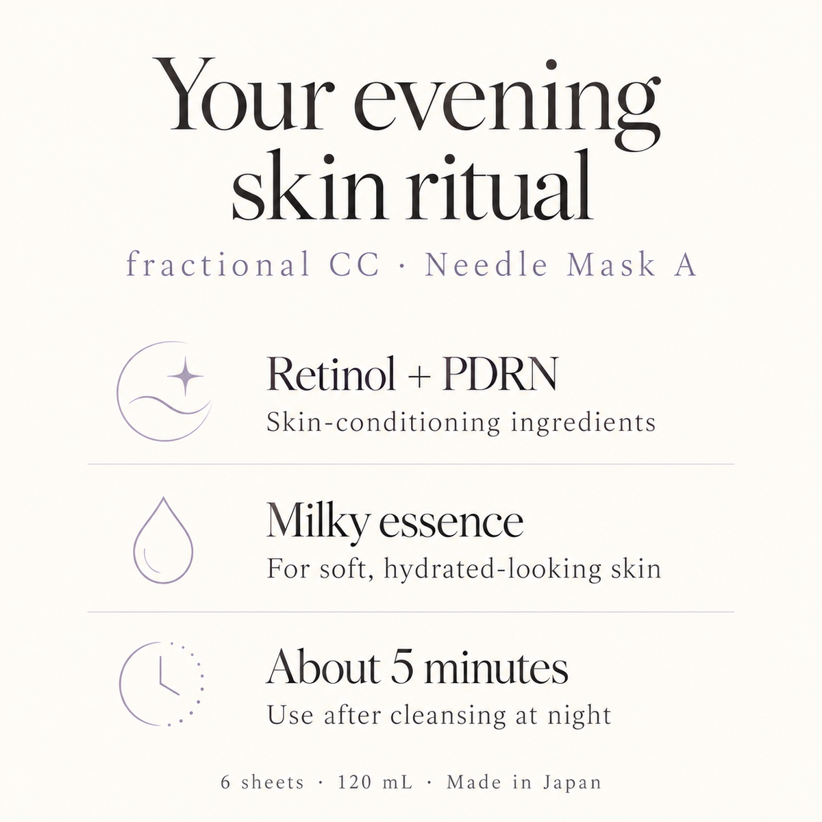 Retinol and PDRN, milky essence, five-minute evening routine