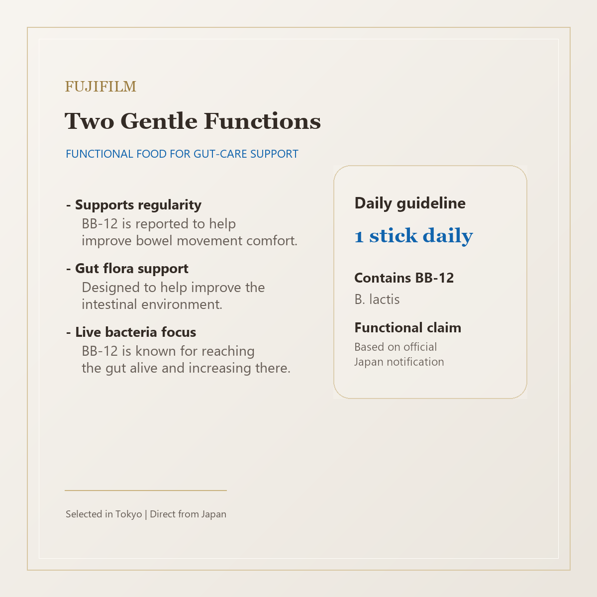 FUJIFILM Bifidus BB-12 functional food feature card