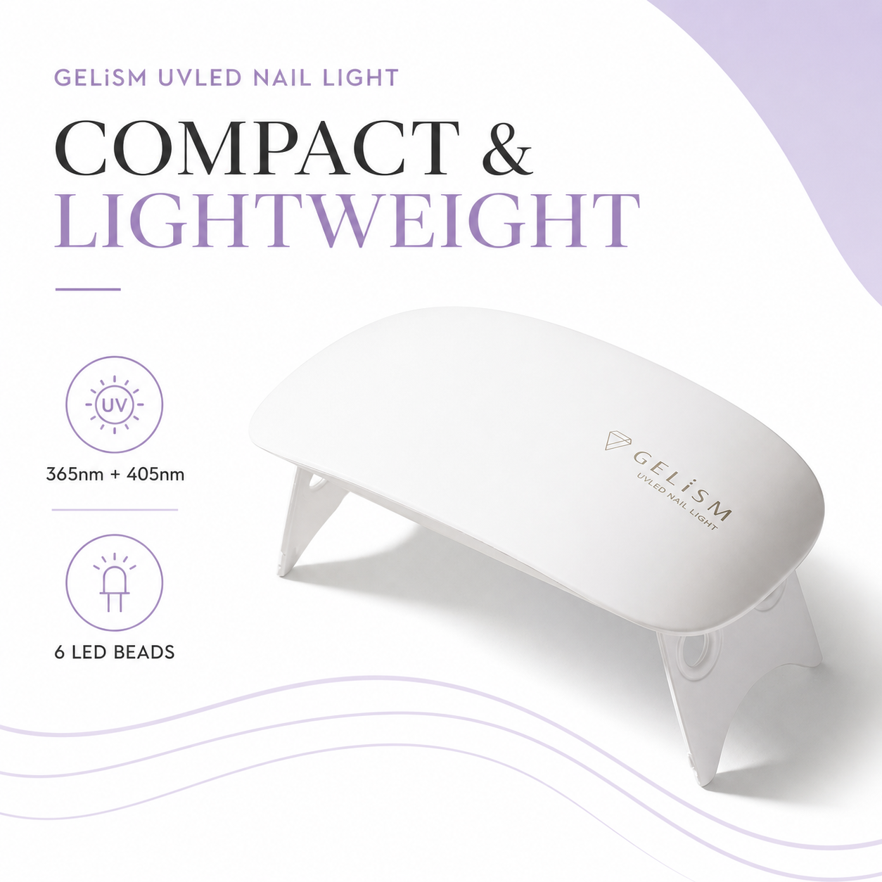 GELiSM UVLED nail light compact and lightweight features