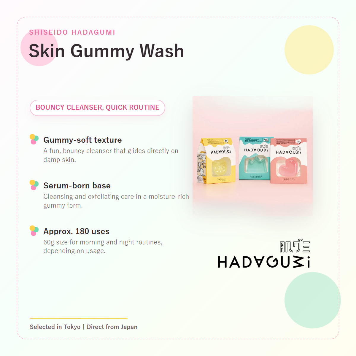 Shiseido S Hadagumi N Skin Gummy Wash pop SHIRO overview