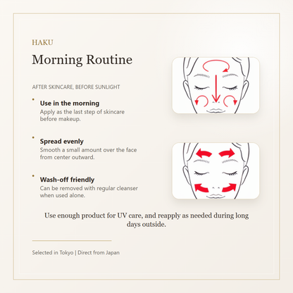 HAKU Day Brightening UV morning routine and usage story