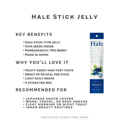 Hale Stick Jelly key benefits with Pomegranate and Mix Berry flavors