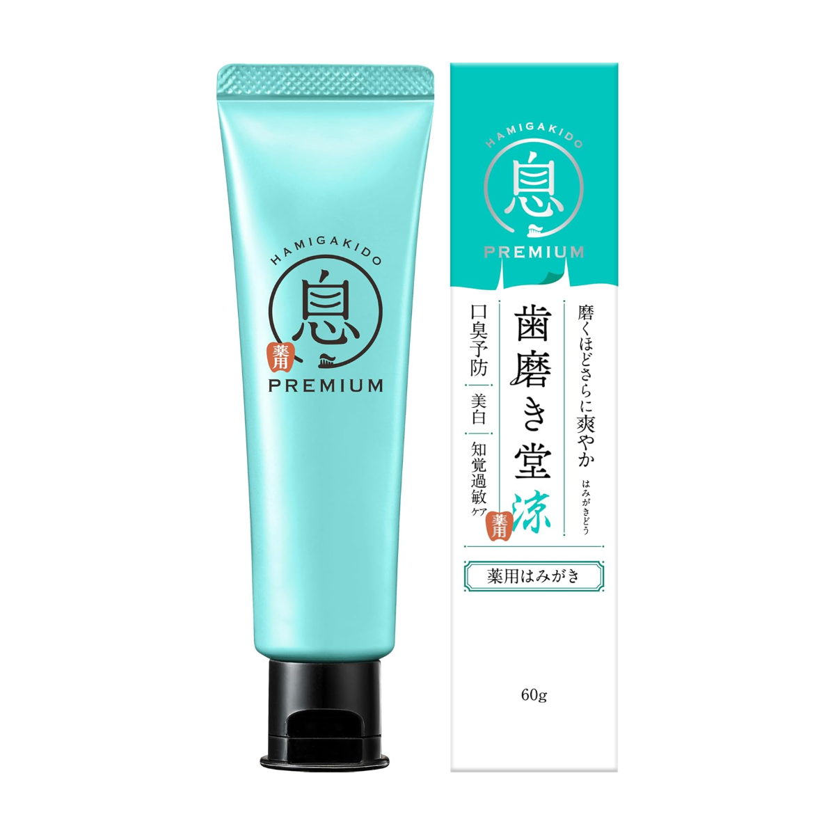 Hamigakido Medicated Fresh Paste Super Mint 60g on white background
