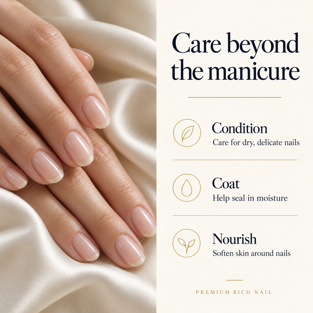 Nail conditioning, moisture coating and surrounding skin care