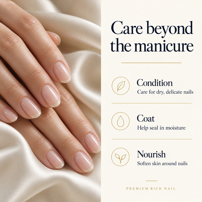 Nail conditioning, moisture coating and surrounding skin care