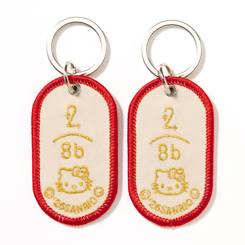 Hello Kitty 2/8b embroidered keyrings — reverse side detail