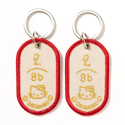 Hello Kitty 2/8b embroidered keyrings — reverse side detail