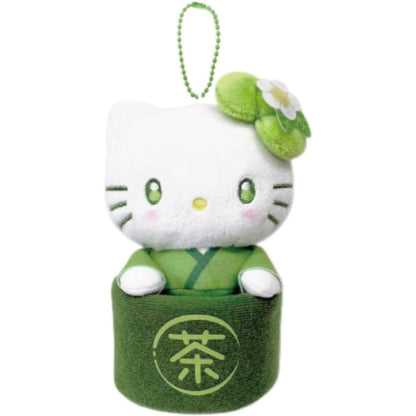 Hello Kitty matcha bowl mascot pouch on a white square background