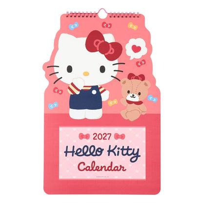 Hello Kitty character-shaped wall calendar 2027 front cover