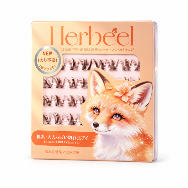 herbeel Sexy Fox self-adhesive lash package on a clean white background